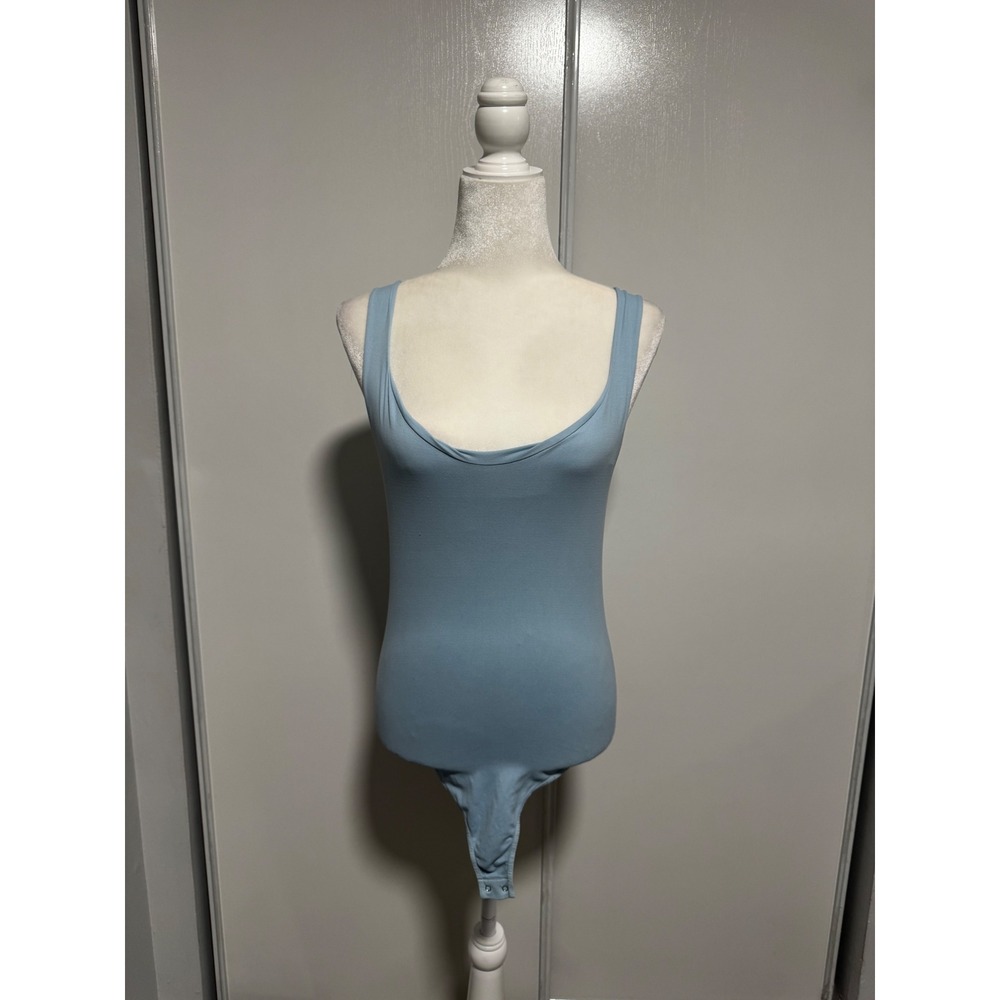 Intimately Free People Light Blue Scoop Neck Sleeveless Bodysuit M/L OB532386